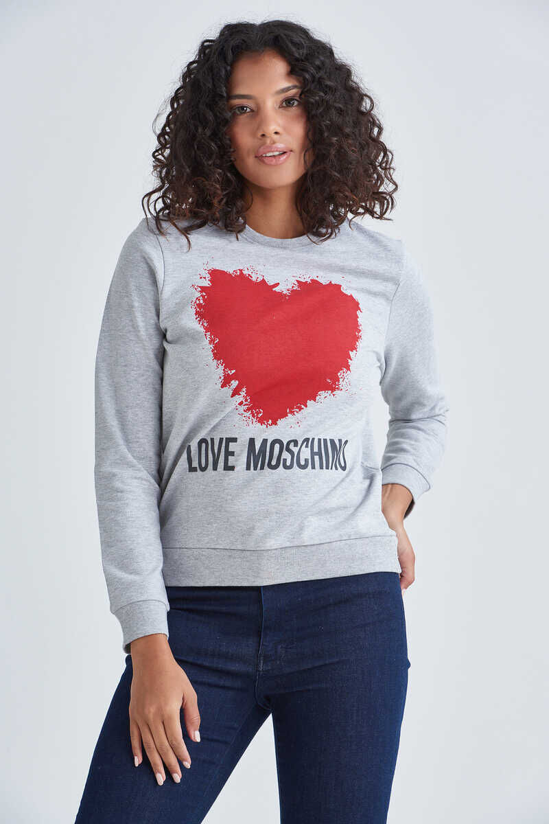 Love Moschino Kadın Kalp Logolu Sweatshirt - 1