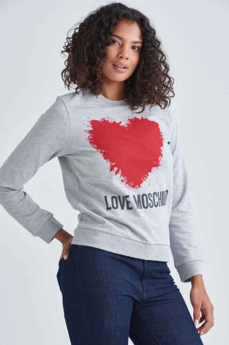 Love Moschino Kadın Kalp Logolu Sweatshirt - 3