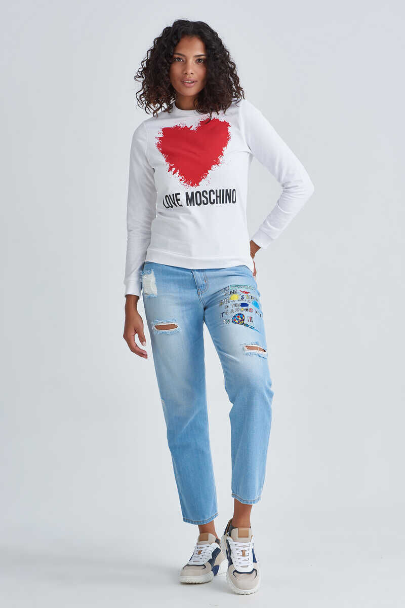 Love Moschino Kadın Kalp Logolu Sweatshirt - 2