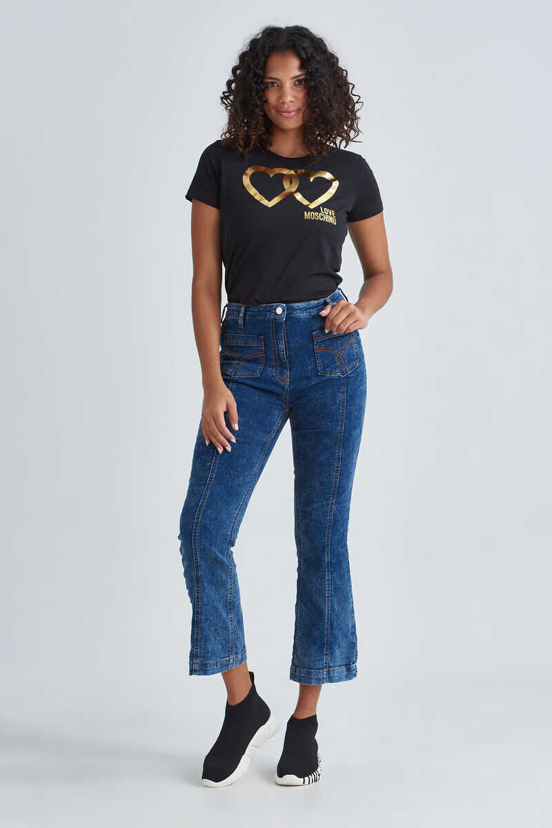 Love Moschino Kadın Kısa İspanyol Paça Jeans - 1