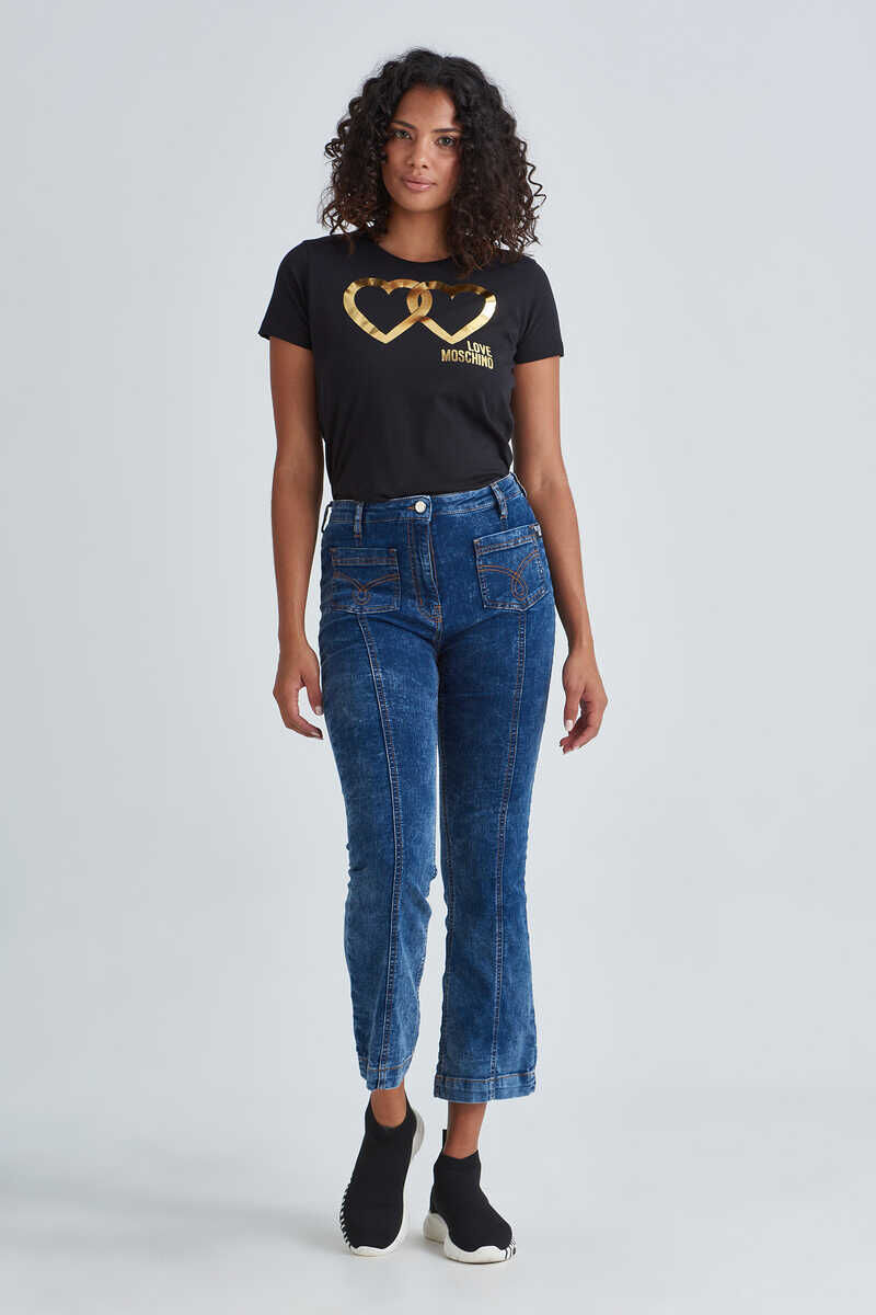 Love Moschino Kadın Kısa İspanyol Paça Jeans - 3