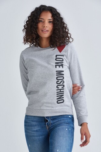 Love Moschino Kadın Logolu Sweatshirt - 5