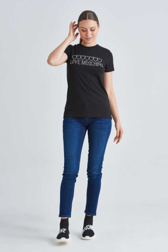 Love Moschino Kadın Taşlı T-Shirt - 2