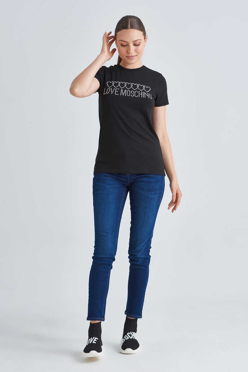 Love Moschino Kadın Taşlı T-Shirt - 2