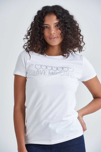 Love Moschino Kadın Taşlı T-Shirt - 3