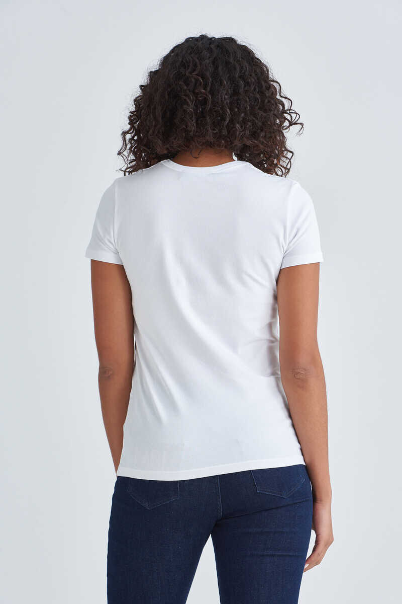 Love Moschino Kadın Taşlı T-Shirt - 4