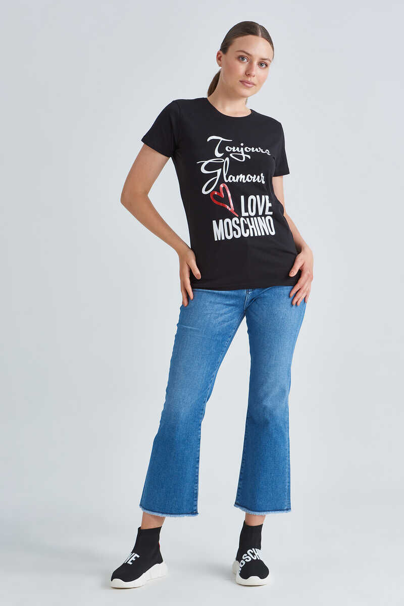 Love Moschino Kadın Yazılı T-Shirt - 1