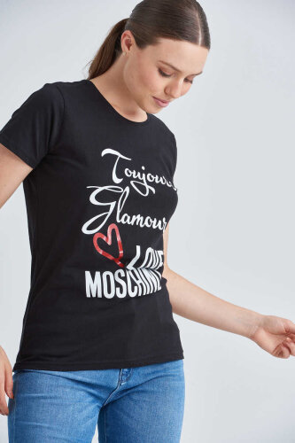Love Moschino Kadın Yazılı T-Shirt - 2