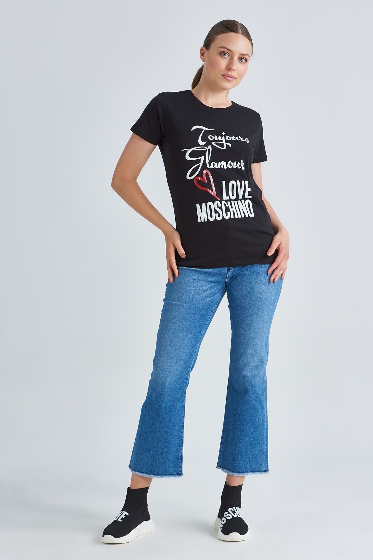 Love Moschino Kadın Yazılı T-Shirt - 6