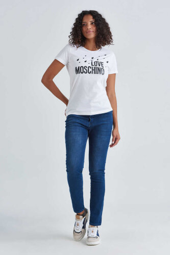 Love Moschino Kadın Yazılı T-Shirt - 2