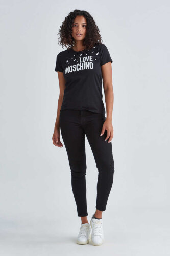 Love Moschino Kadın Yazılı T-Shirt - 2