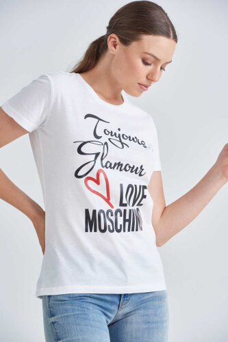 Love Moschino Kadın Yazılı T-Shirt - 3