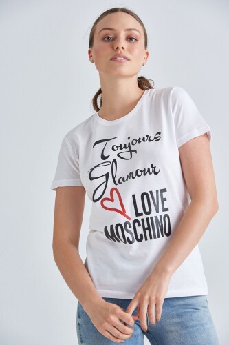 Love Moschino Kadın Yazılı T-Shirt - 6