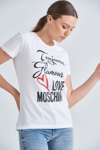 Love Moschino Kadın Yazılı T-Shirt - 7