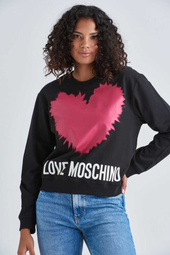 Love Moschino Kalp Baskılı Kadın Sweatshirt - Love Moschino