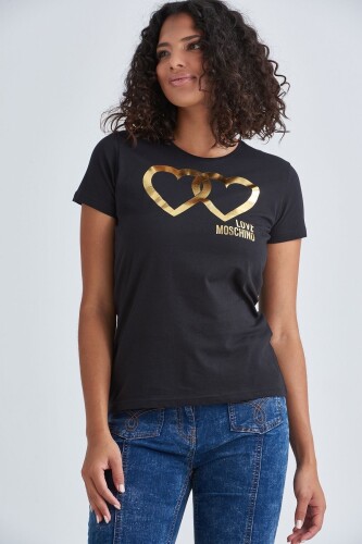 Love Moschino Logolu Bisiklet Yaka Kadın T-Shirt - 5