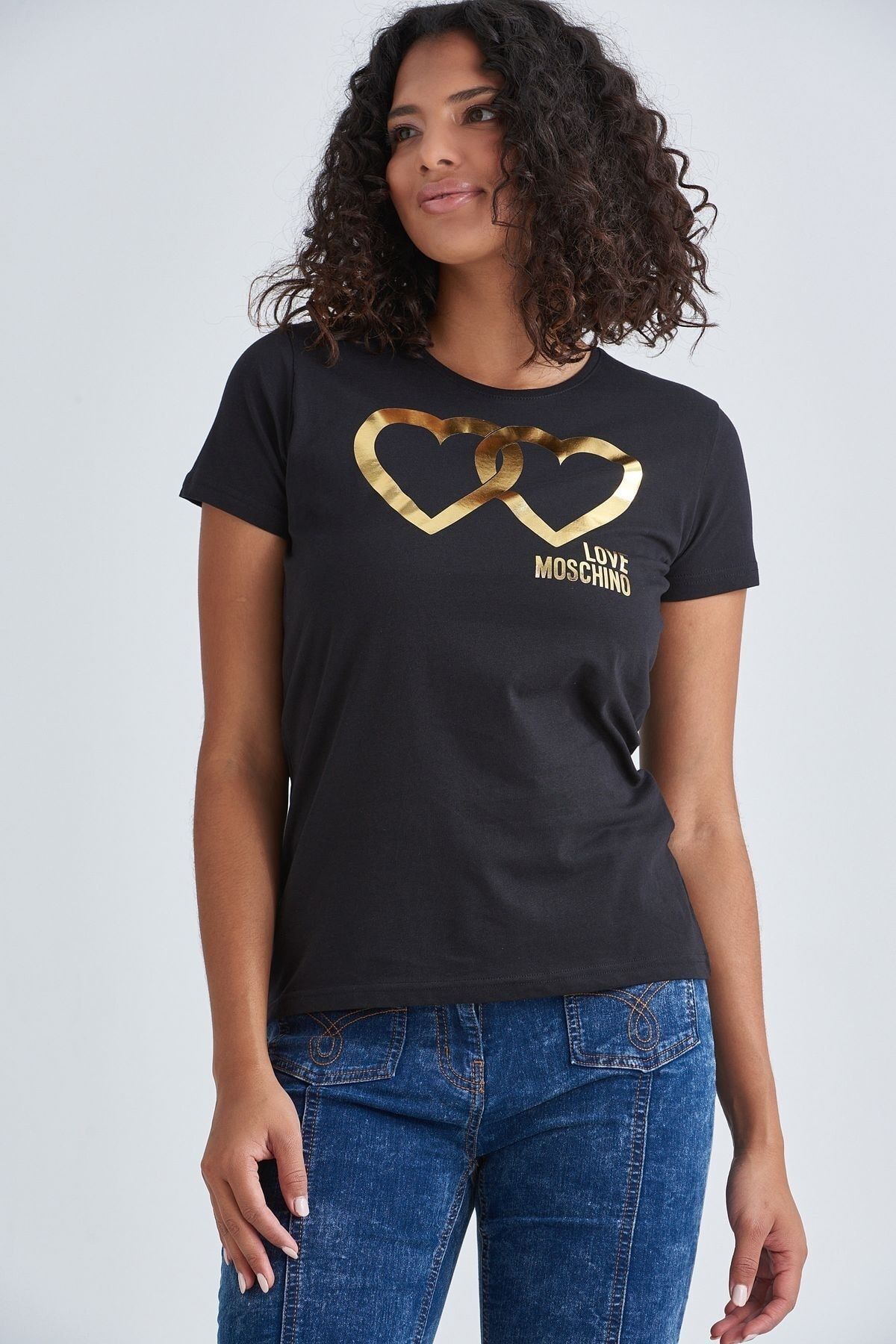 Love Moschino Logolu Bisiklet Yaka Kadın T-Shirt - 5