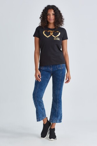 Love Moschino Logolu Bisiklet Yaka Kadın T-Shirt - 6