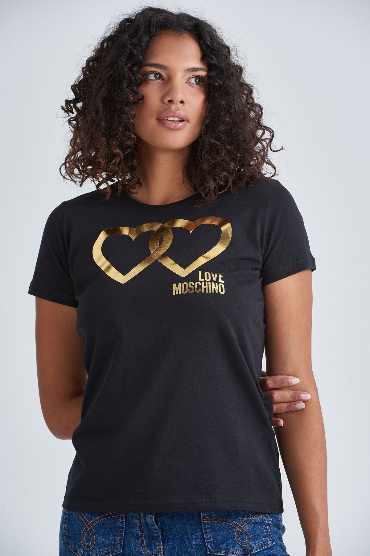 Love Moschino Logolu Bisiklet Yaka Kadın T-Shirt - 7