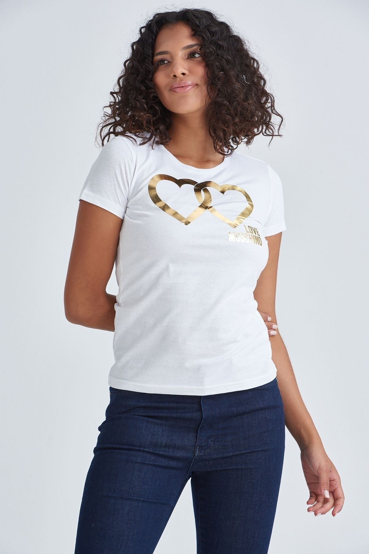 Love Moschino Logolu Bisiklet Yaka Kadın T-Shirt - 5
