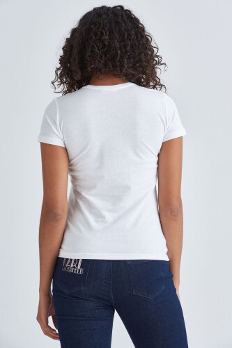 Love Moschino Logolu Bisiklet Yaka Kadın T-Shirt - 8