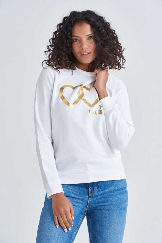 Love Moschino Logolu Kadın Sweatshirt - Love Moschino