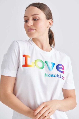 Love Moschino Love Baskılı Kadın T-Shirt - 3