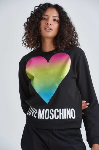 Love Moschino Renkli Basklı Kadın Sweatshirt - 4