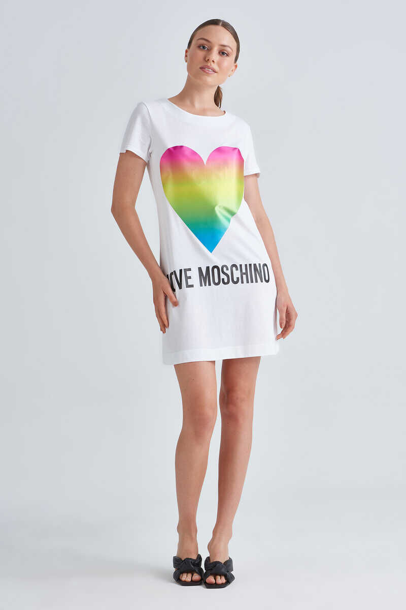 Love Moschino Renkli Kalp Baskılı Kadın Elbise - 2