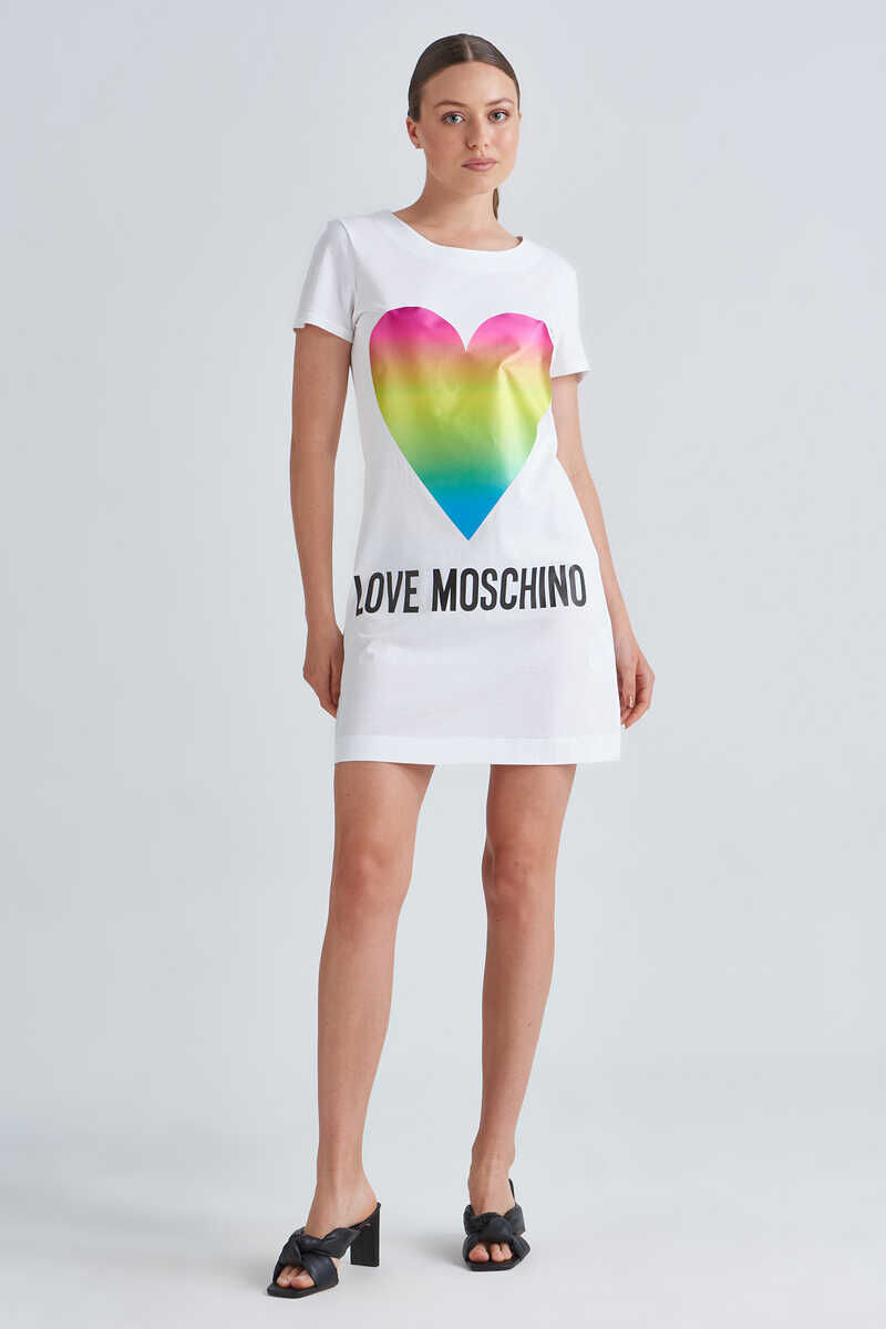 Love Moschino Renkli Kalp Baskılı Kadın Elbise - 3