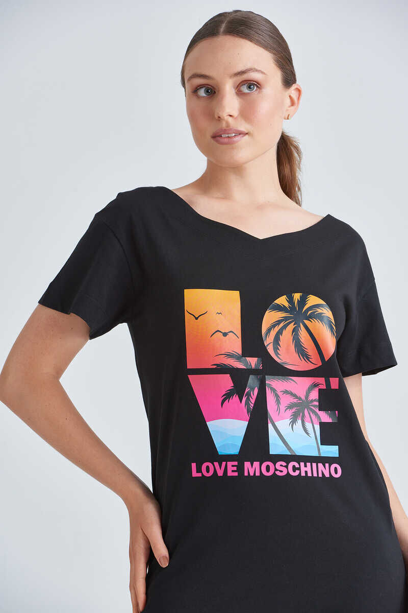 Love Moschino Yazılı Kadın Mini Elbise - 2