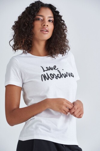 Love Moschino Yazılı Kadın T-Shirt - 7