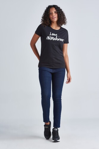 Love Moschino Yazılı Kadın T-Shirt - 5