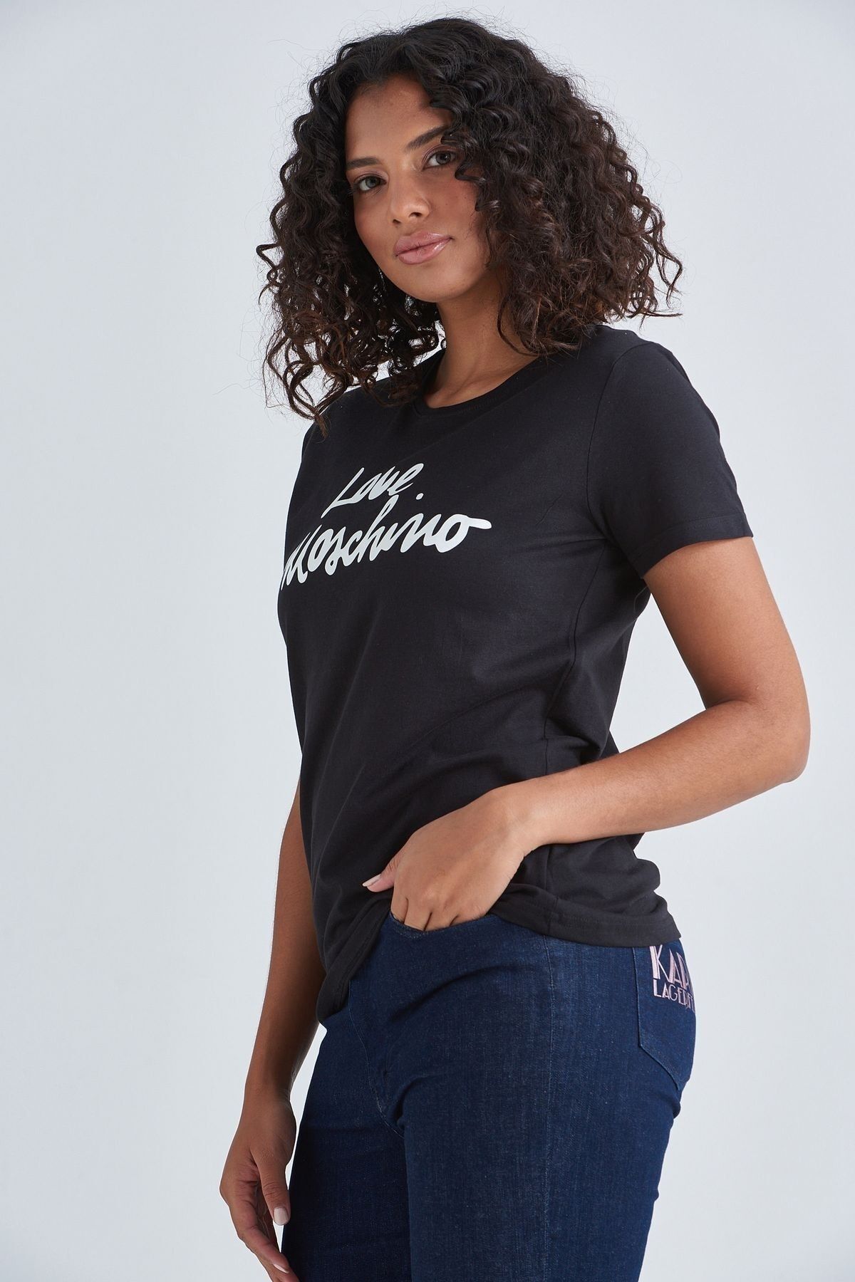 Love Moschino Yazılı Kadın T-Shirt - 6