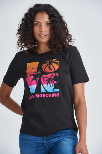 Love Moschino Yazılı Kadın T-Shirt - Love Moschino