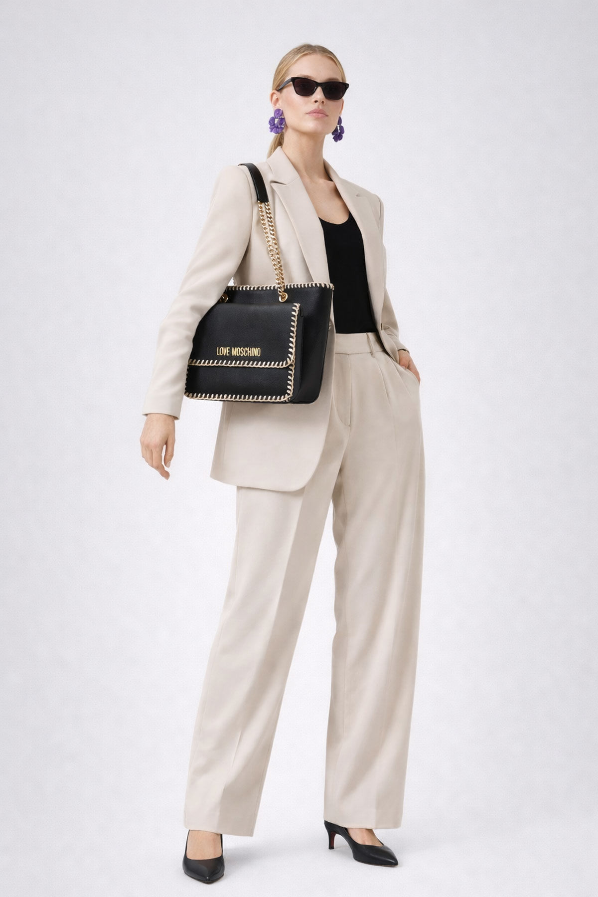 Love Moschino Zincir Detaylı Kadın Kol Çantası - 2