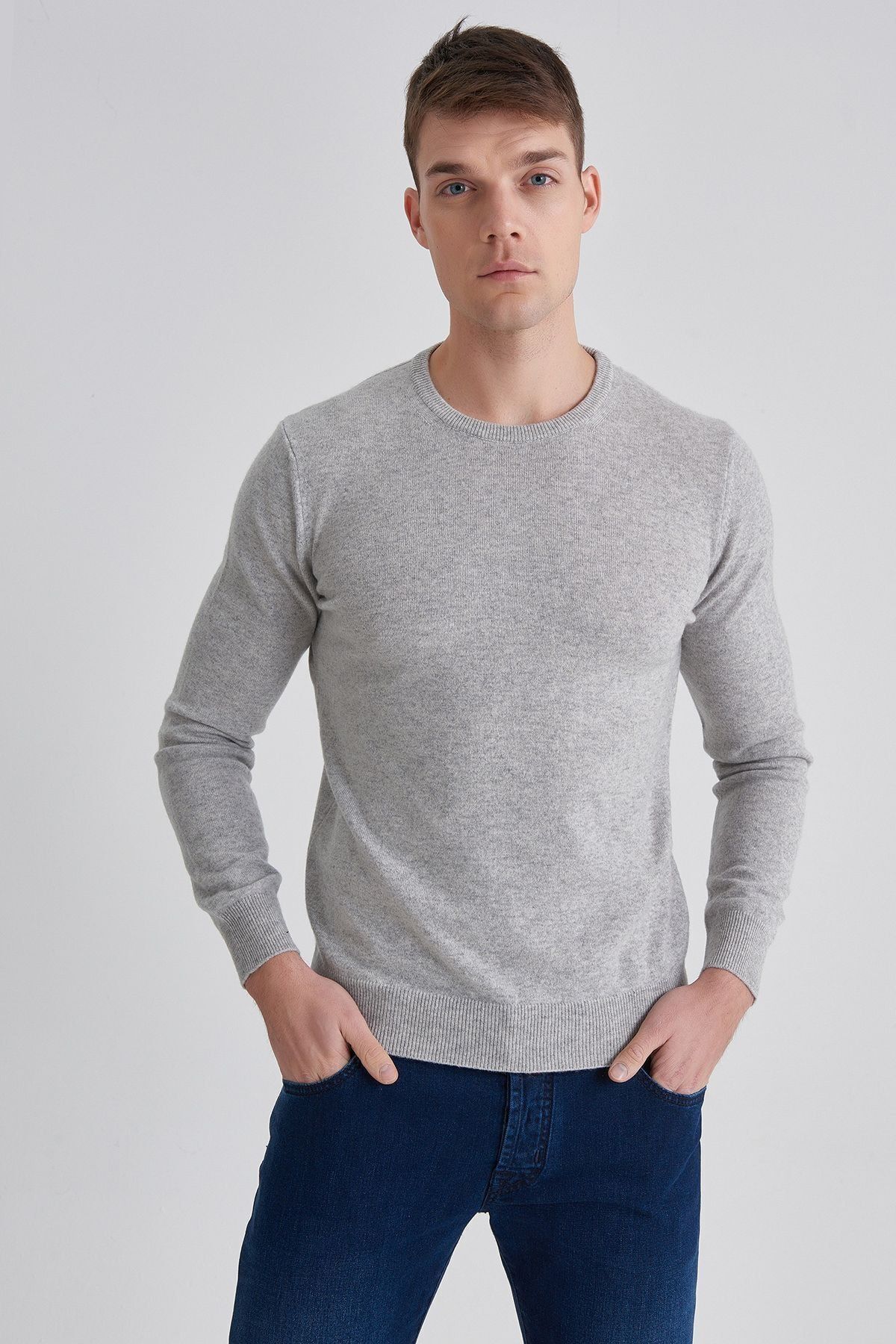 Manipur Erkek Bisiklet Yaka Kaşmir Kazak - 9