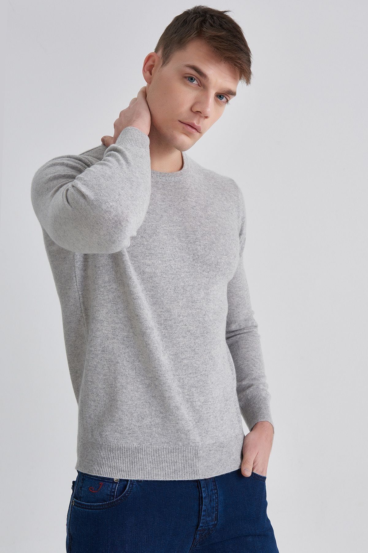 Manipur Erkek Bisiklet Yaka Kaşmir Kazak - 10