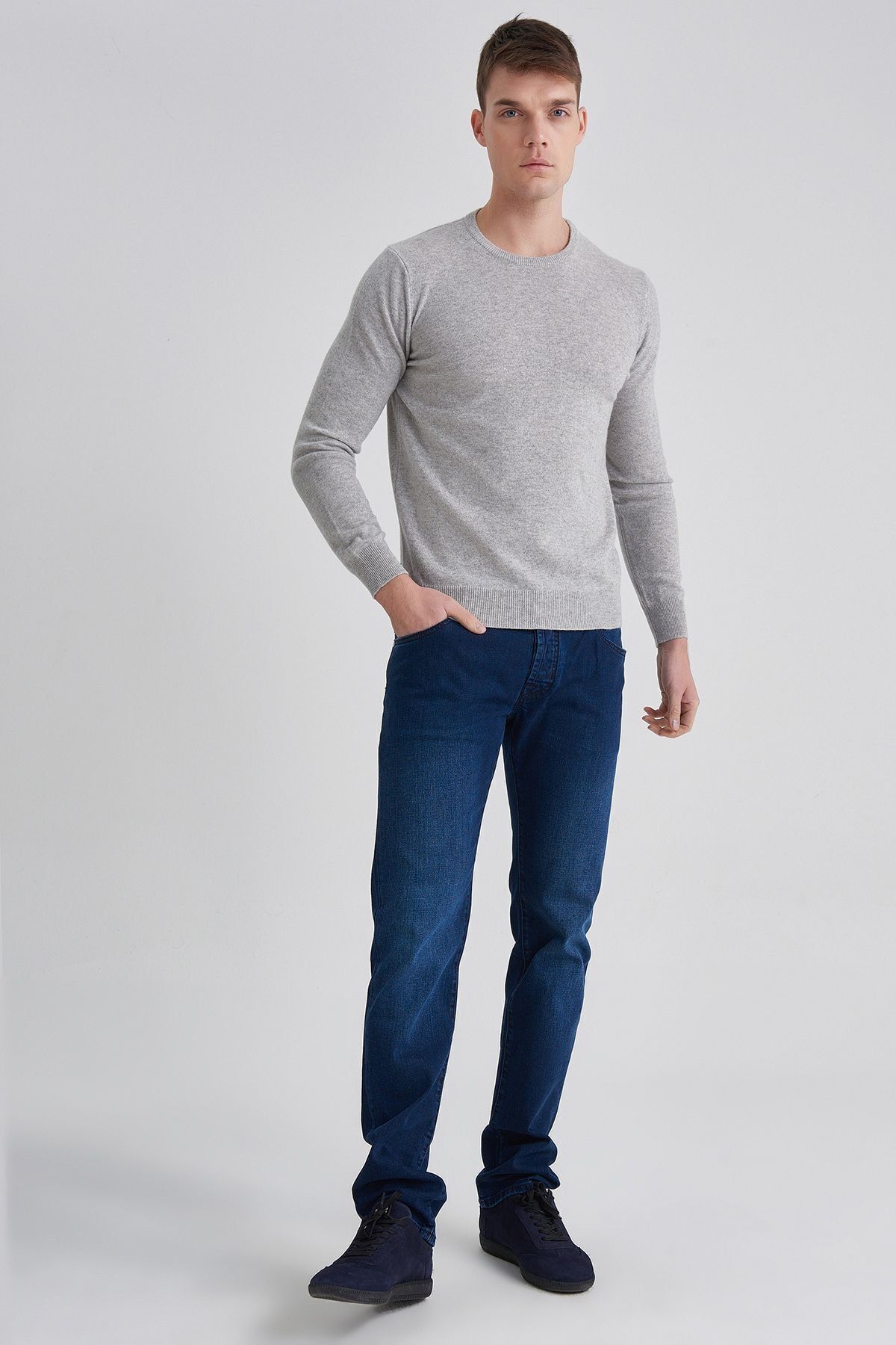 Manipur Erkek Bisiklet Yaka Kaşmir Kazak - 11