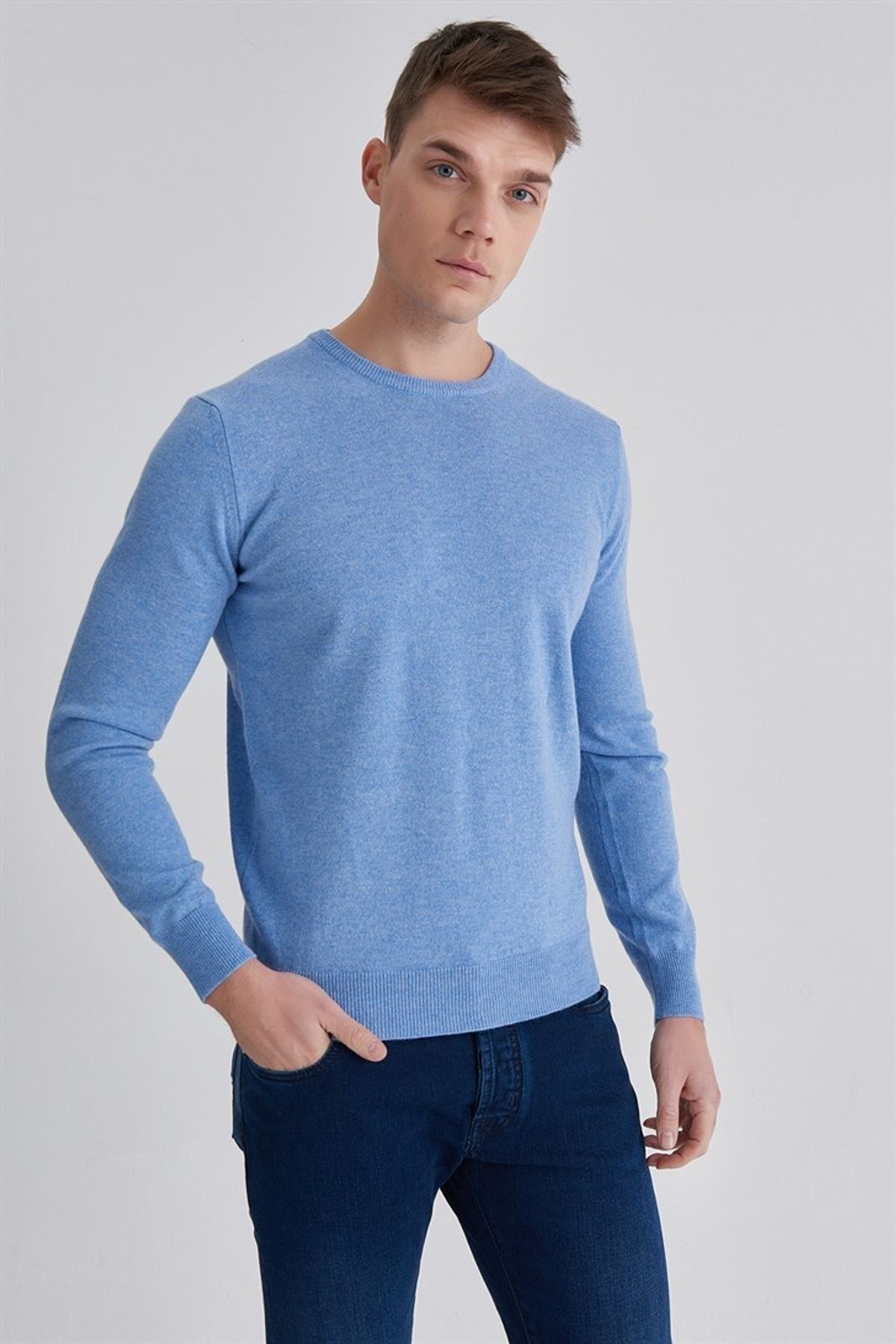 Manipur Erkek Bisiklet Yaka Kaşmir Kazak - 9