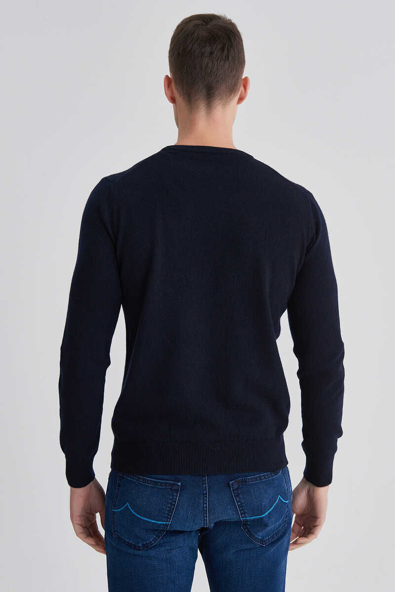 Manipur Erkek Bisiklet Yaka Kaşmir Kazak - 4