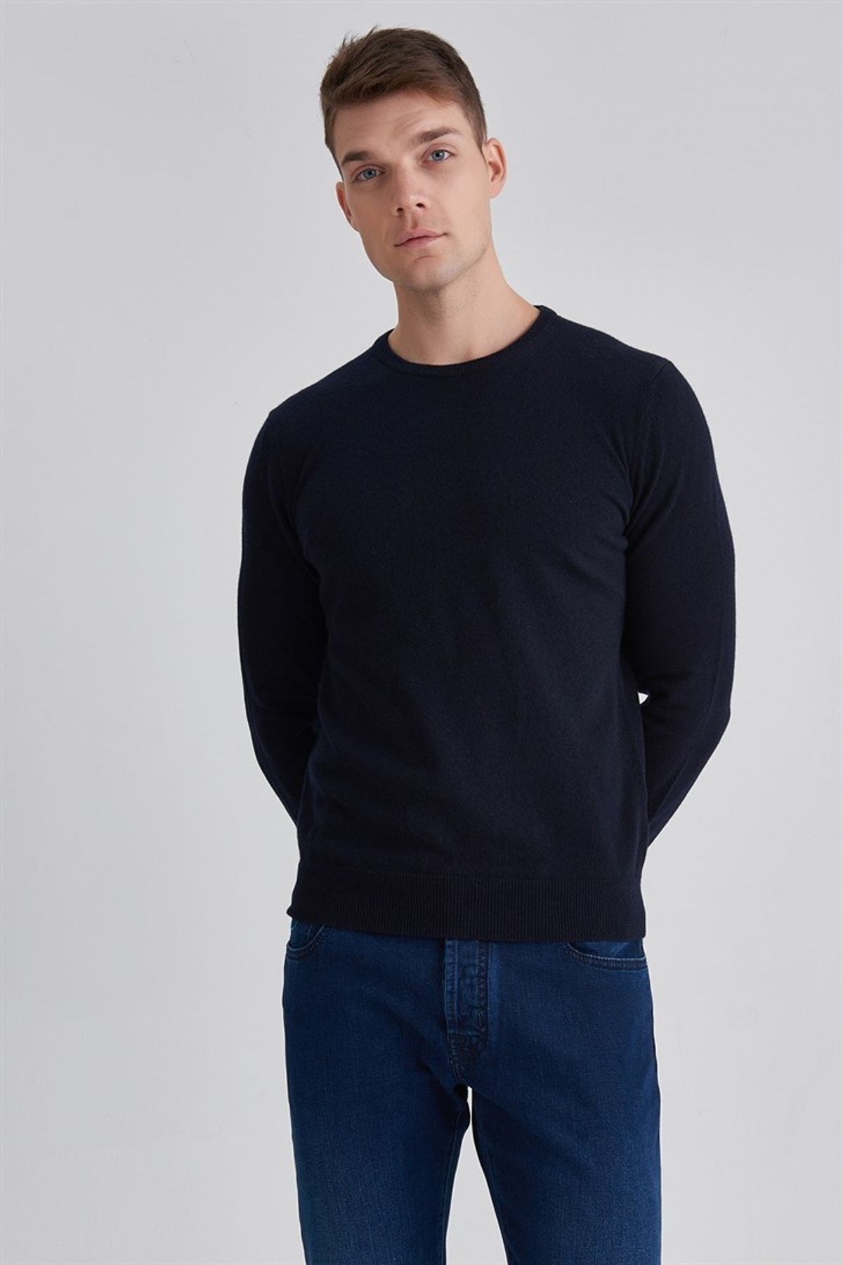 Manipur Erkek Bisiklet Yaka Kaşmir Kazak - 10