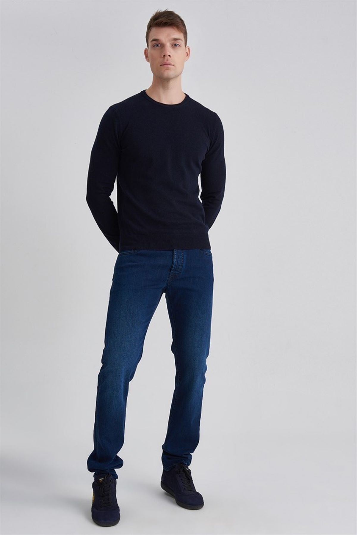 Manipur Erkek Bisiklet Yaka Kaşmir Kazak - 11