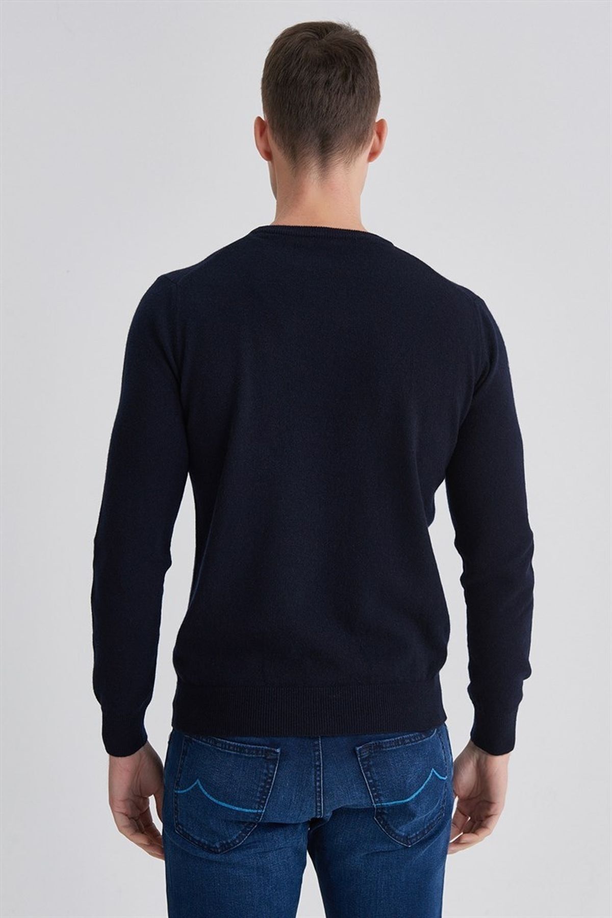 Manipur Erkek Bisiklet Yaka Kaşmir Kazak - 12