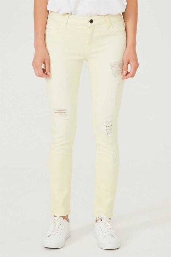 Normal Bel Dar Paça Kadın Jean Pantolon - Trussardi