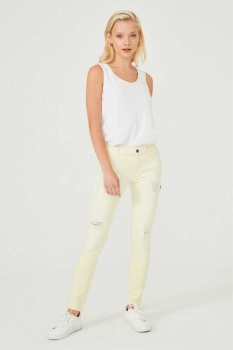 Normal Bel Dar Paça Kadın Jean Pantolon - 2