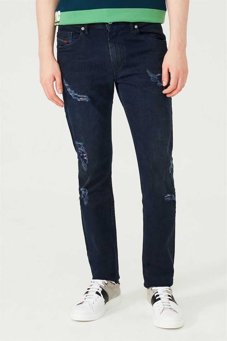 Normal Kesim Yırtık Detaylı Erkek Jean Pantolon - 1