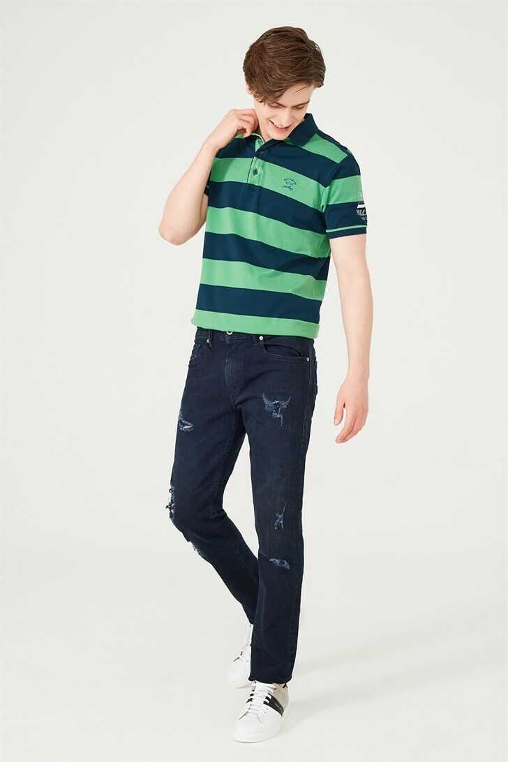 Normal Kesim Yırtık Detaylı Erkek Jean Pantolon - 3