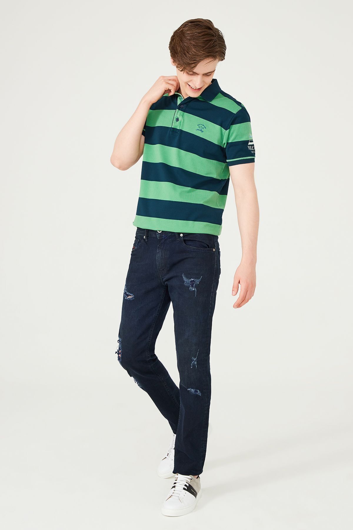 Normal Kesim Yırtık Detaylı Erkek Jean Pantolon - 10