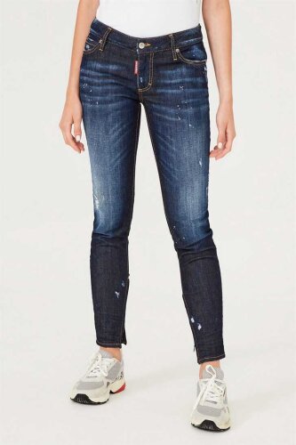 Paçası Fermuar Detaylı Kadın Jeans - 2